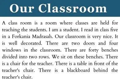 Our Classroom paragraph