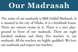 our madrasah paragraph
